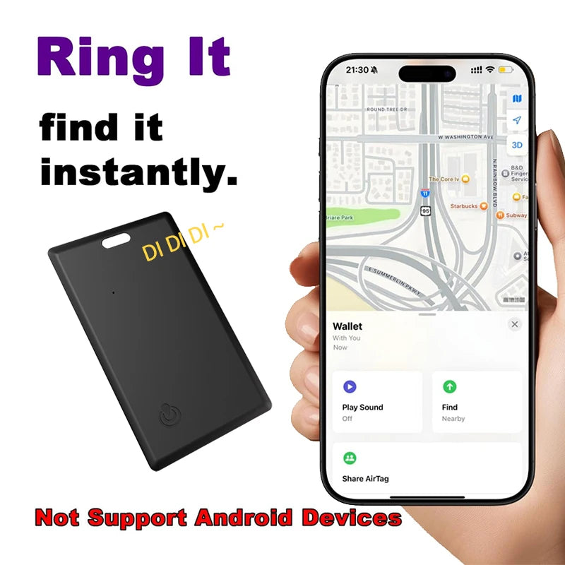 Apple Find My כרטיס איתור חכם ודק במיוחד – תואם