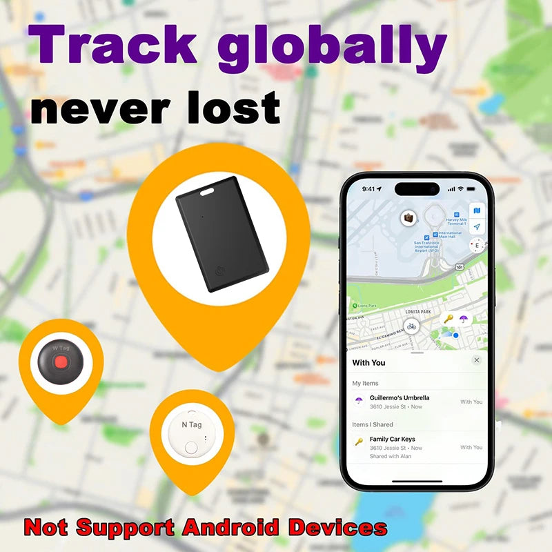 Apple Find My כרטיס איתור חכם ודק במיוחד – תואם